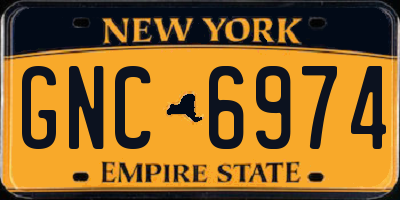 NY license plate GNC6974