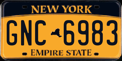 NY license plate GNC6983