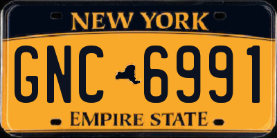 NY license plate GNC6991