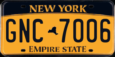 NY license plate GNC7006