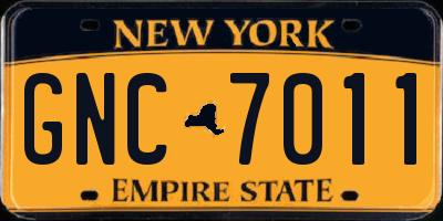 NY license plate GNC7011