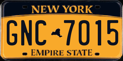 NY license plate GNC7015
