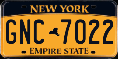 NY license plate GNC7022