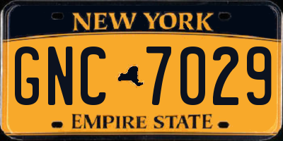 NY license plate GNC7029