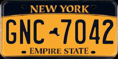 NY license plate GNC7042