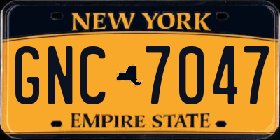 NY license plate GNC7047
