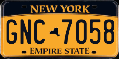 NY license plate GNC7058