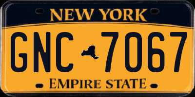 NY license plate GNC7067