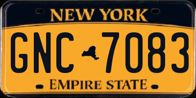 NY license plate GNC7083