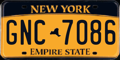 NY license plate GNC7086