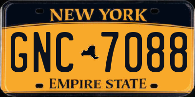 NY license plate GNC7088