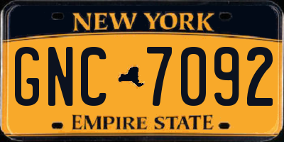 NY license plate GNC7092