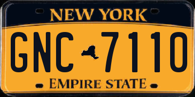NY license plate GNC7110