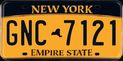 NY license plate GNC7121