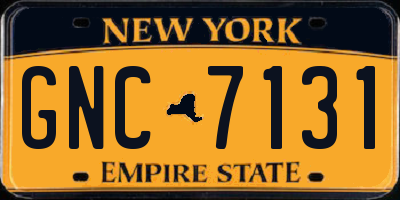 NY license plate GNC7131