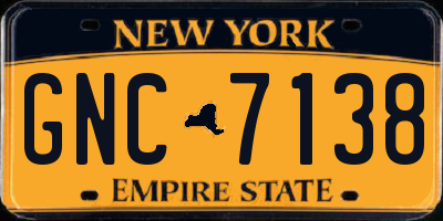 NY license plate GNC7138