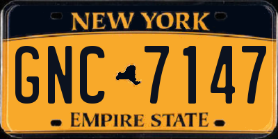NY license plate GNC7147