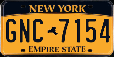 NY license plate GNC7154