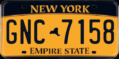 NY license plate GNC7158