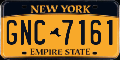 NY license plate GNC7161