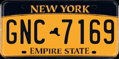 NY license plate GNC7169