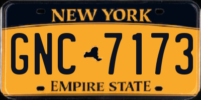 NY license plate GNC7173