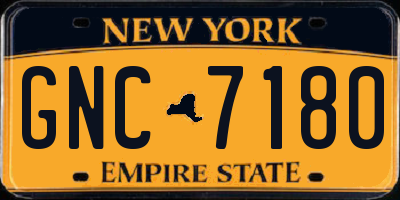 NY license plate GNC7180