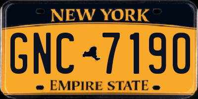 NY license plate GNC7190