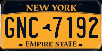 NY license plate GNC7192