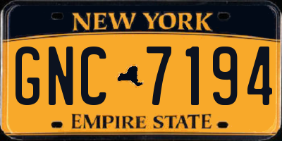 NY license plate GNC7194