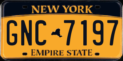 NY license plate GNC7197