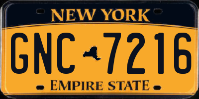 NY license plate GNC7216