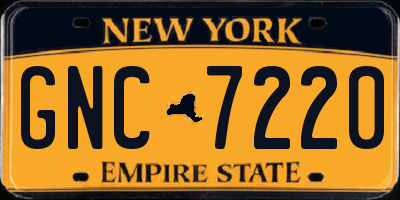 NY license plate GNC7220
