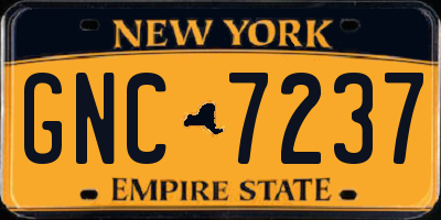 NY license plate GNC7237
