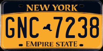 NY license plate GNC7238