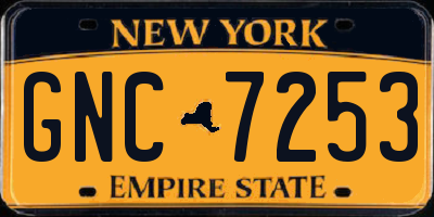 NY license plate GNC7253