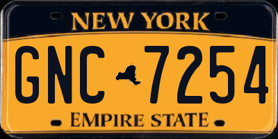 NY license plate GNC7254