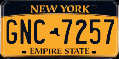 NY license plate GNC7257
