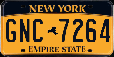 NY license plate GNC7264
