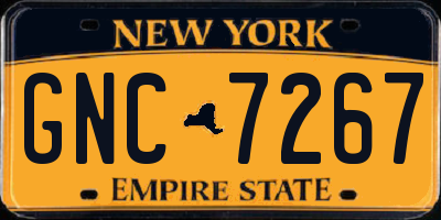NY license plate GNC7267