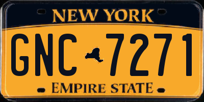 NY license plate GNC7271
