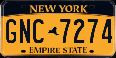 NY license plate GNC7274