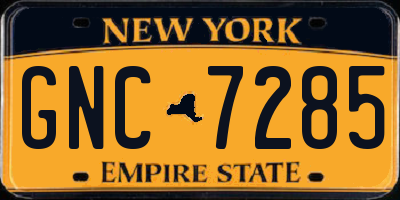 NY license plate GNC7285