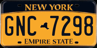 NY license plate GNC7298