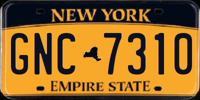 NY license plate GNC7310