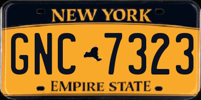 NY license plate GNC7323