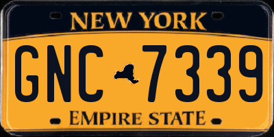 NY license plate GNC7339