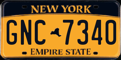 NY license plate GNC7340
