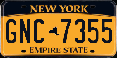 NY license plate GNC7355