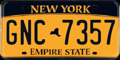 NY license plate GNC7357
